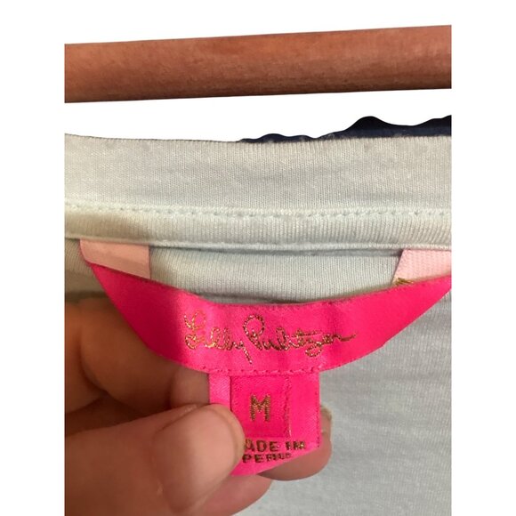 Lilly Pulitzer Womens Long Sleeve Color Block Top M - Picture 3 of 5